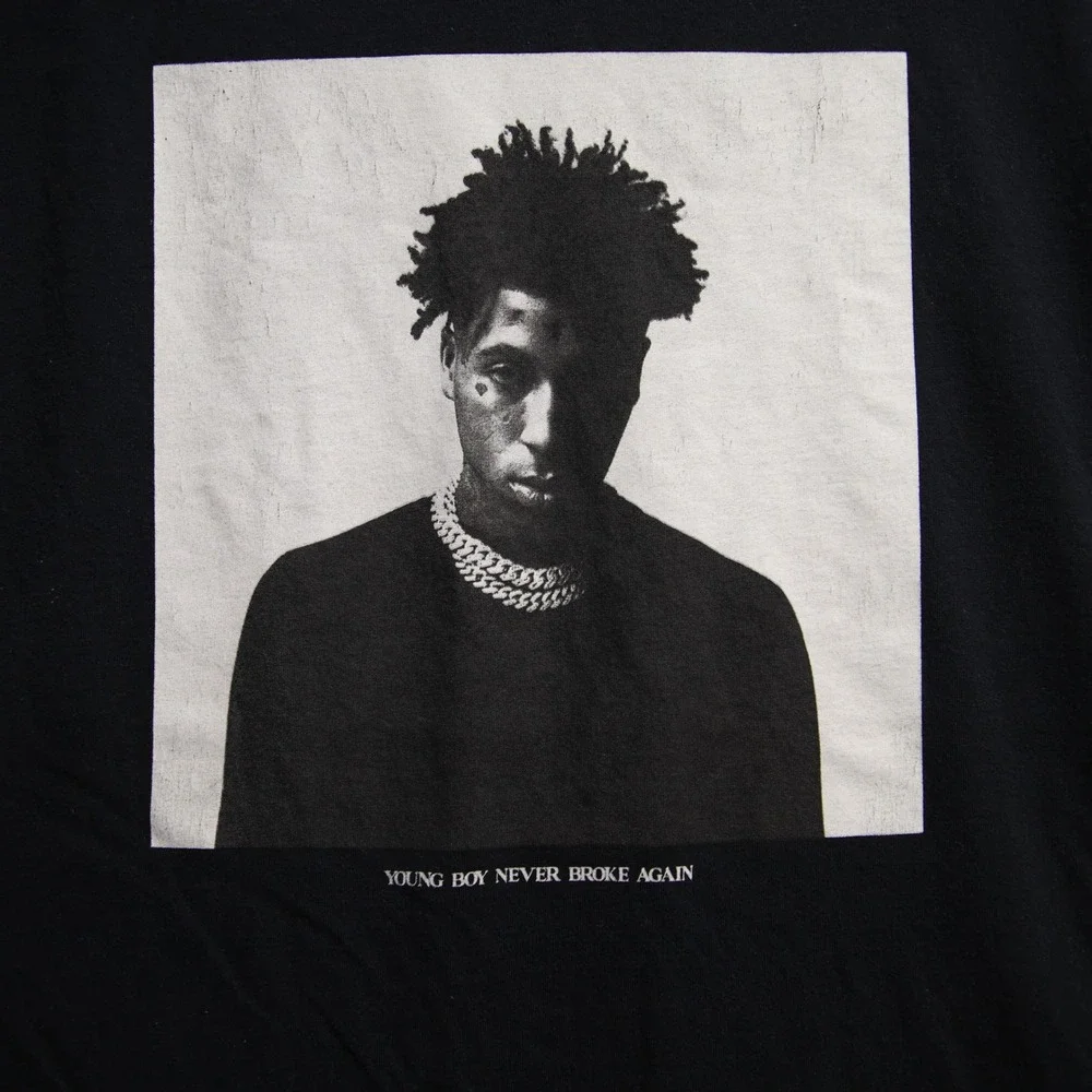 Never Broke Again YoungBoy Graphic Tee Black Cotton T-Shirt XL